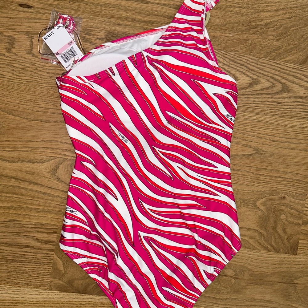 Womens Michael Kors One Shoulder One Piece Swimsuit size 10 New